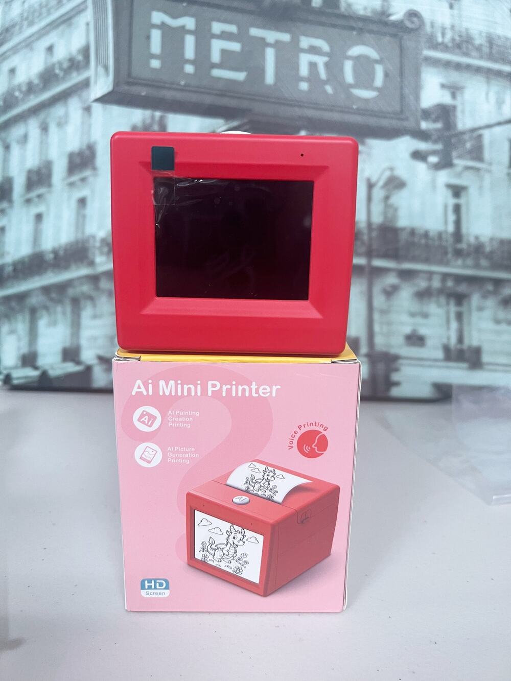 AI Mini Thermal Printer Inkless Portable Printer with HD Screen Voice